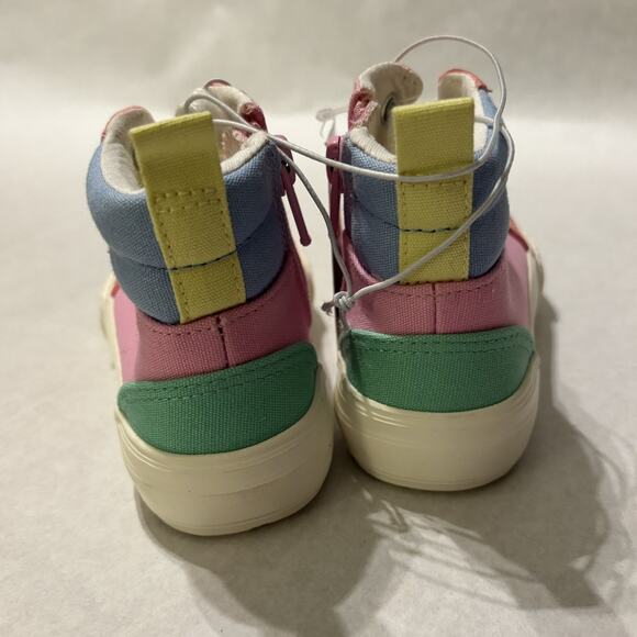 Cat & Jack Toddler Girls Nabi Sneakers Size 12 Canvas Lace Up Zipper Color Block - Picture 3 of 4